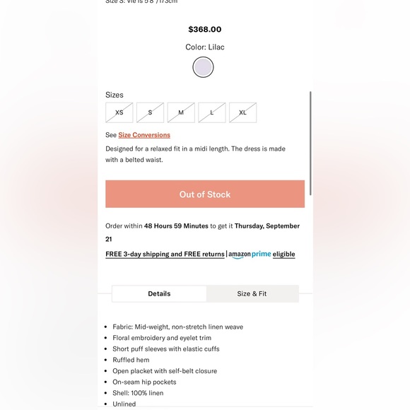 Fanm Mon Cide Dress in Lilac - Picture 6 of 8